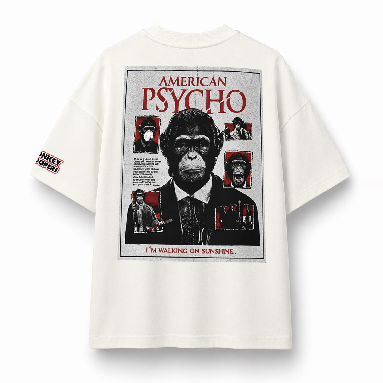 PSYCHO MONKEY Oversized T-Shirt | Off-White
