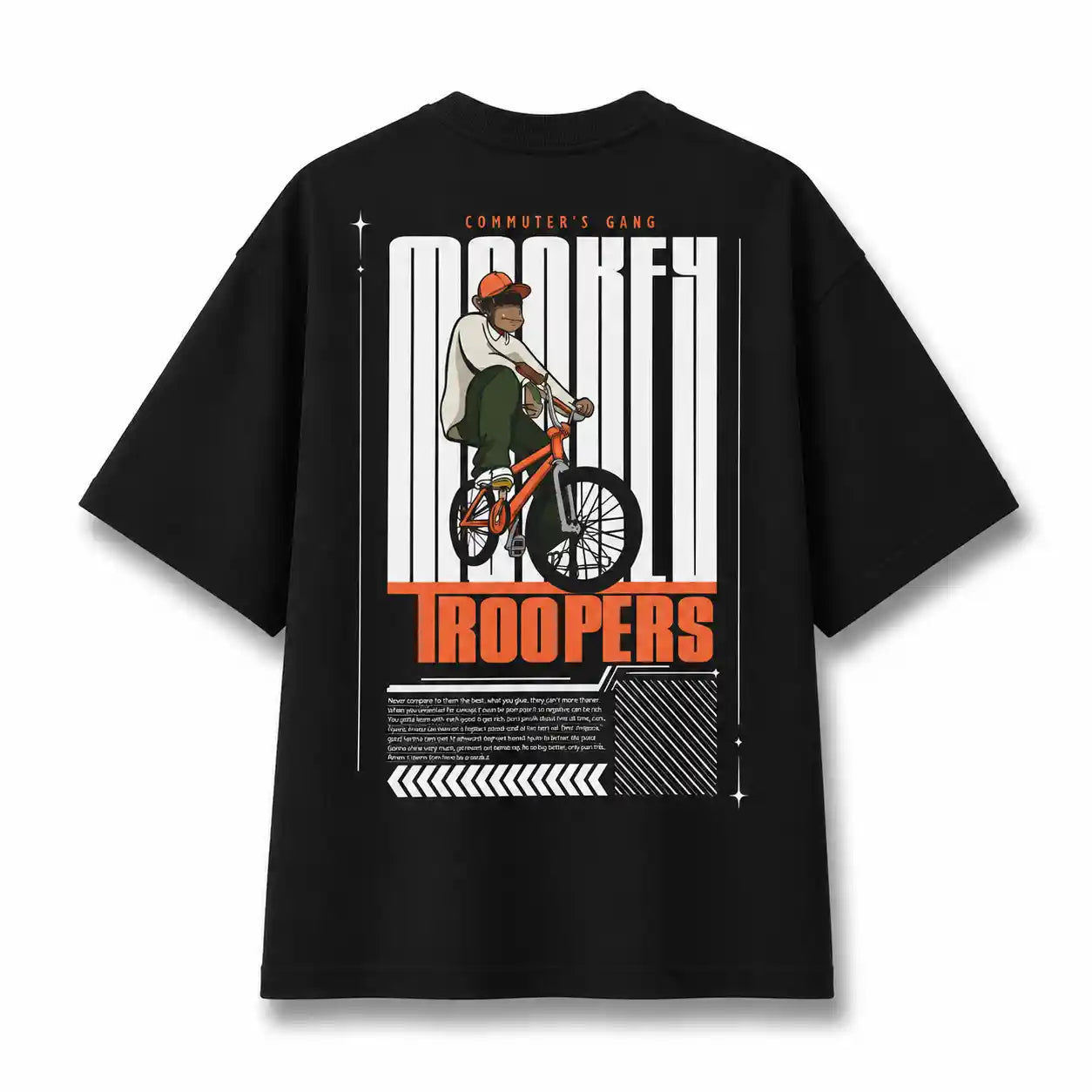 BMX Oversized T-Shirt – Bold Trooper Graphic Tee in Black