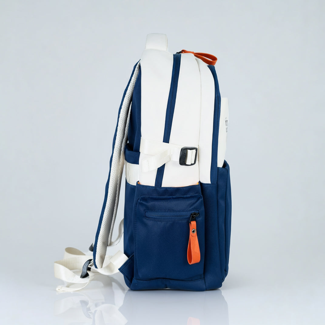 Bouje Laptop Backpack | White-Navy