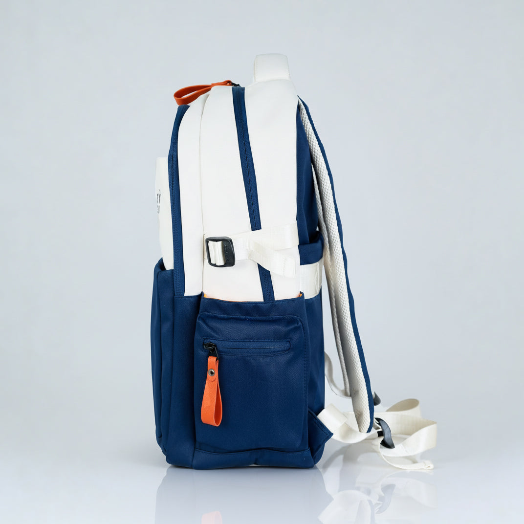 Bouje Laptop Backpack | White-Navy