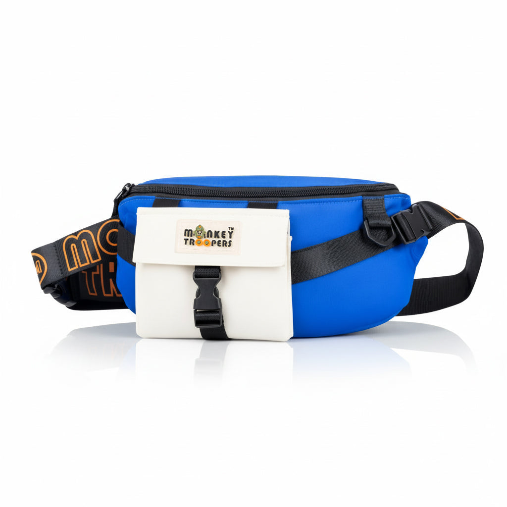 Vibe Fanny Pack- Daily Use Waist Bag | Blue-White