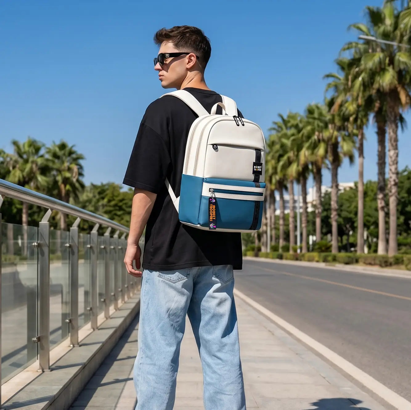 Trippy Backpack | Blue-White